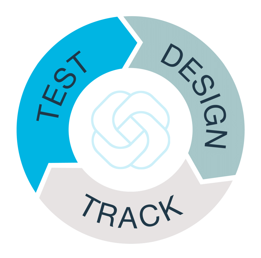 Circular badge with a blue and gray ring, an interlocking chain icon in the center, and the words 'LET'S GO BACK' around the edge.